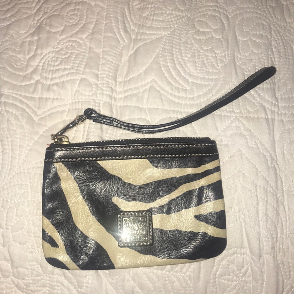 Zebra print Dooney and Burke wristlet